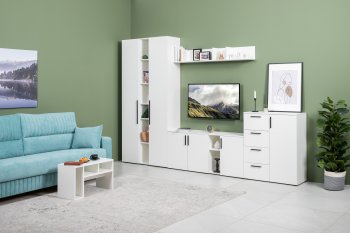 Стенка Эйр комп 1, белый (Моби) в Реж - rezh.mebel-e96.ru