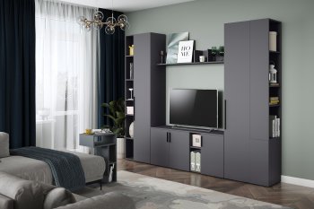 Стенка Эйр модульная, графит (Моби) в Реж - rezh.mebel-e96.ru