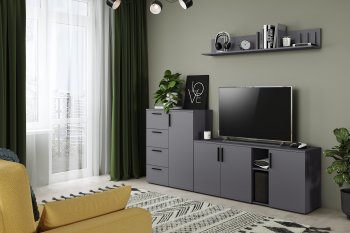 Стенка Эйр комп.1, графит (Моби) в Реж - rezh.mebel-e96.ru