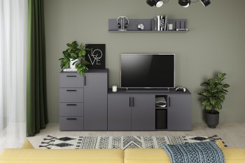 Стенка Эйр комп.1, графит (Моби) в Реж - rezh.mebel-e96.ru