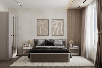 Спальный гарнитур Фантазия модульный, кашемир (Олмеко) в Реж - rezh.mebel-e96.ru