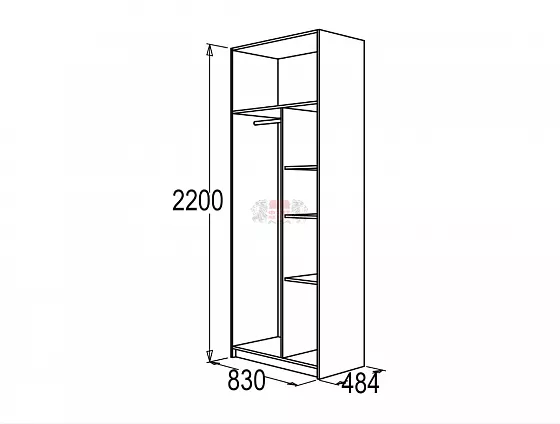 Шкаф 800 мм для одежды и белья Флагман-4 в Реж - rezh.mebel-e96.ru