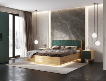 Кровать парящая Флэш крафт/грин (Миф) в Реж - rezh.mebel-e96.ru