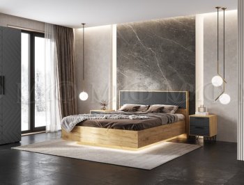Кровать парящая Флэш крафт/графит(Миф) в Реж - rezh.mebel-e96.ru