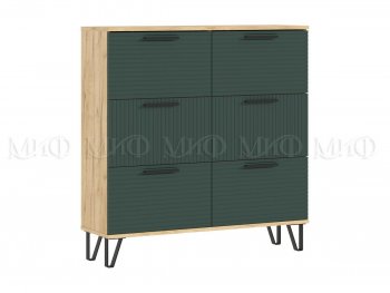 Обувница Флэш крафт/грин (Миф) в Реж - rezh.mebel-e96.ru