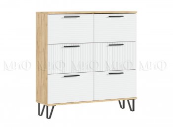 Обувница Флэш крафт/белый (Миф) в Реж - rezh.mebel-e96.ru