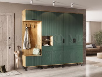 Прихожая Флэш модульная, крафт/грин(Миф) в Реж - rezh.mebel-e96.ru