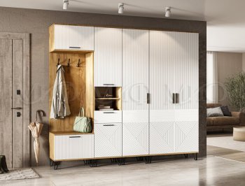 Прихожая Флэш модульная, крафт/белый (Миф) в Реж - rezh.mebel-e96.ru