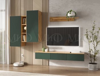 Стенка Флэш комп.2 крафт/грин (Миф) в Реж - rezh.mebel-e96.ru