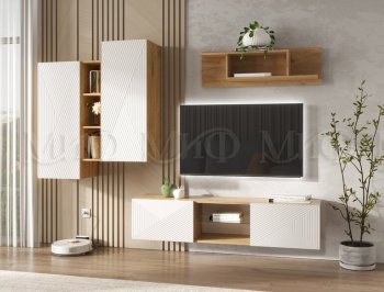 Стенка Флэш крафт/белый (Миф) в Реж - rezh.mebel-e96.ru