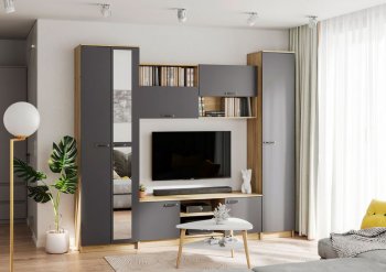 Стенка Герда крафт/графит (ИЦ) в Реж - rezh.mebel-e96.ru