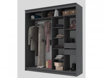 Шкаф-купе 2000 мм Гранд-1 ЛДСП, графит (Эра) в Реж - rezh.mebel-e96.ru