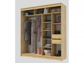 Шкаф-купе 2000 мм Гранд-1 ЛДСП/Зеркало, дуб вотан (Эра) в Реж - rezh.mebel-e96.ru