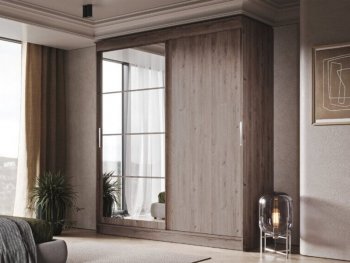 Шкаф-купе 2000 мм Гранд-1 ЛДСП/Зеркало, дуб горный (Эра) в Реж - rezh.mebel-e96.ru