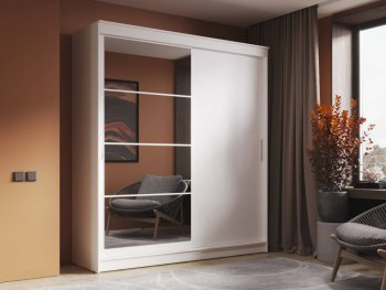 Шкаф-купе 2000 мм Гранд-1 ЛДСП/Зеркало, Белый (Эра) в Реж - rezh.mebel-e96.ru