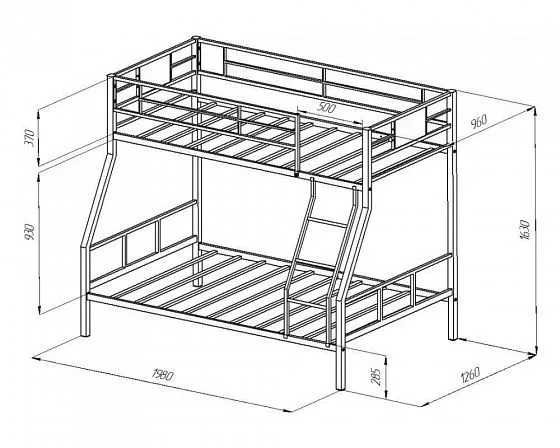 Кровать двухъярусная Гранада-1КВ с выкатной кроватью в Реж - rezh.mebel-e96.ru