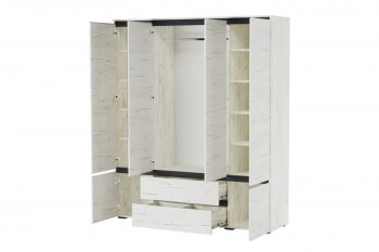 Шкаф 1800 мм 6С2Я с 2мя зерк. Гретта крафт белый (Памир) в Реж - rezh.mebel-e96.ru