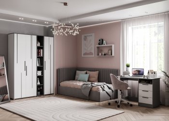Набор детской мебели Грей модульный (МЛК) в Реж - rezh.mebel-e96.ru