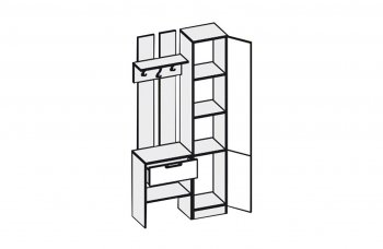 Прихожая Иннэс-3 бетон светлый/камень темный (Диал) в Реж - rezh.mebel-e96.ru