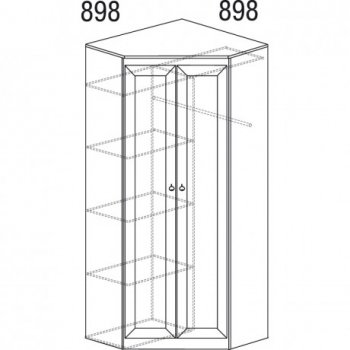 Шкаф угловой Инна 606 денвер темный (Яна) в Реж - rezh.mebel-e96.ru