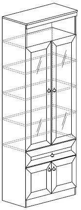 Шкаф для книг Инна 611 (Яна) в Реж - rezh.mebel-e96.ru