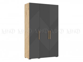 Шкаф 1350 мм Ирис с антресолью, крафт/графит (Миф) в Реж - rezh.mebel-e96.ru