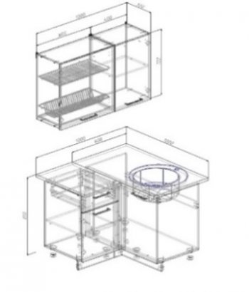 Кухонный гарнитур угловой Изумруд 1000*1000 в Реж - rezh.mebel-e96.ru