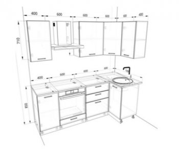 Угловой кухонный гарнитур Изумруд 2200*1000 мм в Реж - rezh.mebel-e96.ru