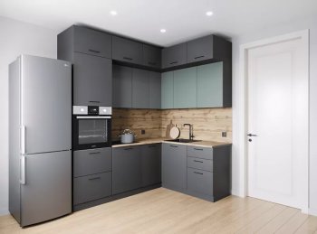 Кухонный гарнитур угловой Изумруд 2200*1700 мм (Санвут) в Реж - rezh.mebel-e96.ru
