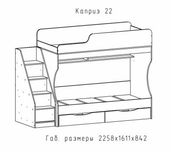 Кровать двухъярусная Каприз-22 (АстридМ) в Реж - rezh.mebel-e96.ru