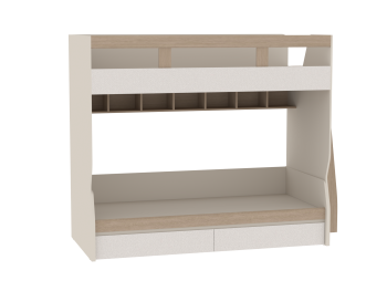 Кровать двухъярусная Каспер с прямой лестницей (СБК) в Реж - rezh.mebel-e96.ru