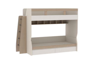 Кровать двухъярусная Каспер с прямой лестницей (СБК) в Реж - rezh.mebel-e96.ru