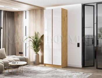 Шкаф 800 мм 2-х ств. Келвин крафт золотой/белый (Миф) в Реж - rezh.mebel-e96.ru