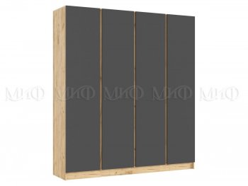 Шкаф 2000 мм 4-х ств. Келвин дуб золотой/графит (Миф) в Реж - rezh.mebel-e96.ru