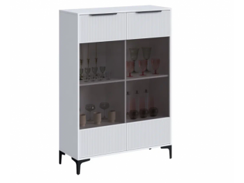 Шкаф со стеклом Кимберли белый (Handis) в Реж - rezh.mebel-e96.ru