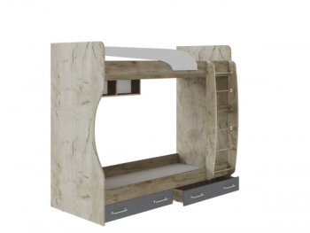 Кровать двухъярусная Колибри Лофт крафт серый (Текс) в Реж - rezh.mebel-e96.ru