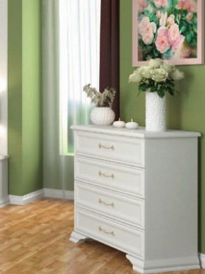 Комод 4 ящ  ГРАЦИЯ (лак) Белый / Белый (БМ) в Реж - rezh.mebel-e96.ru