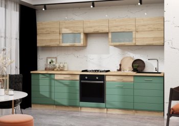 Кухонный гарнитур 3000 мм Кремона фисташка (Росток) в Реж - rezh.mebel-e96.ru