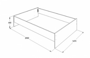 Кровать 1.4 каркас с ладе + спинка головная + 2 ящика Ольга-14 в Реж - rezh.mebel-e96.ru