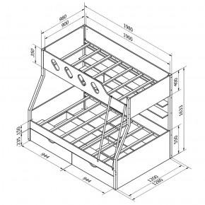 Кровать 2-х ярусная Дельта 20.02 в Реж - rezh.mebel-e96.ru