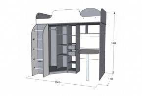 Кровать 2-х ярусная Омега 18 (Кровать-чердак) 800*1900 в Реж - rezh.mebel-e96.ru