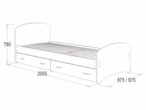 Кровать-6 одинарная с 2-мя ящиками (800*2000) в Реж - rezh.mebel-e96.ru