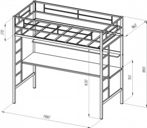 Кровать-чердак Севилья-1 + Тумба Дельта 24.2 (900*1900) в Реж - rezh.mebel-e96.ru