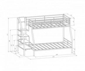 Кровать двухъярусная Толедо-1 Черный/Дуб молочный в Реж - rezh.mebel-e96.ru