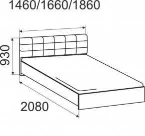 Кровать интерьерная Лита с латами 1400*2000 в Реж - rezh.mebel-e96.ru