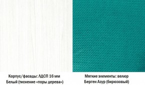 Кровать одинарная 01.34 Ноктюрн (180) бирюзовый в Реж - rezh.mebel-e96.ru