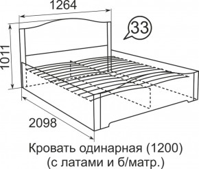 Кровать с латами Виктория 1200*2000 в Реж - rezh.mebel-e96.ru