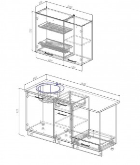 Кухонный гарнитур Антрацит 1600 в Реж - rezh.mebel-e96.ru