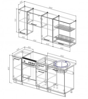 Кухонный гарнитур Антрацит 1800 в Реж - rezh.mebel-e96.ru