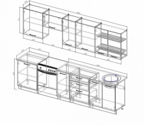 Кухонный гарнитур Антрацит 3000 в Реж - rezh.mebel-e96.ru